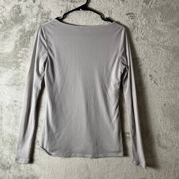 Vivienne Tam Gray Mesh Sleeves Top T Shirt size Large Vintage Y2K - Picture 4 of 7